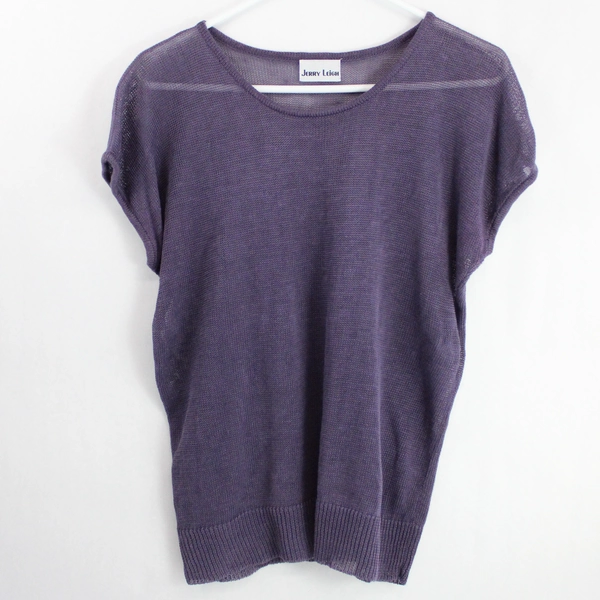 Jerry Leigh Purple Short-Sleeved Knit Top Women's Size Large