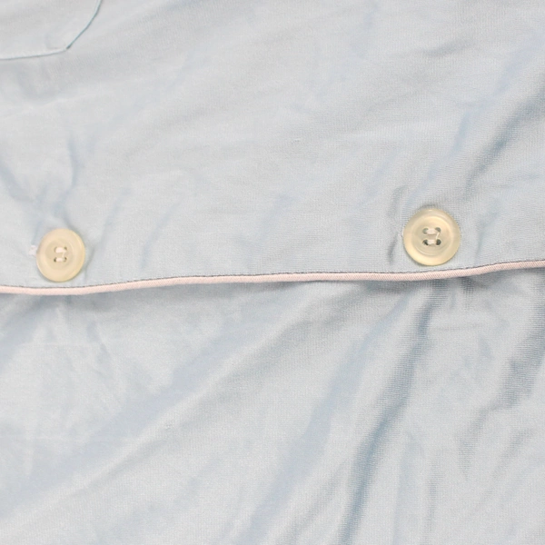 Towncraft Women's XXL Blue Pajama Top Short Sleeve Button Up