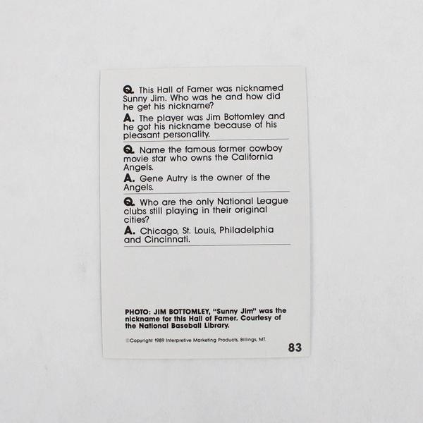 Lot of 54 Vintage 1989 Baseball Wit Cards Black and White