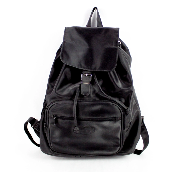 Kathy Ireland Black Drawstring Backpack With Buckle Detail
