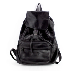 Kathy Ireland Black Drawstring Backpack With Buckle Detail