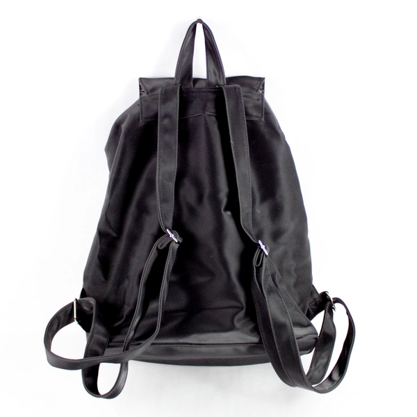 Kathy Ireland Black Drawstring Backpack With Buckle Detail