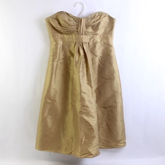 Badgley Mischka Bridesmaids Women's Size 8 Gold Strapless Above Knee Dress