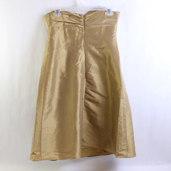 Badgley Mischka Bridesmaids Women's Size 8 Gold Strapless Above Knee Dress