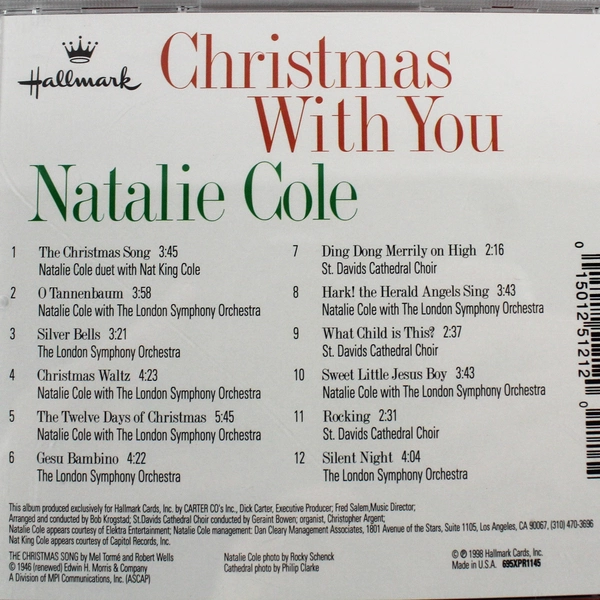 Christmas With You Natalie Cole 1998 CD Album Hallmark Holiday Music