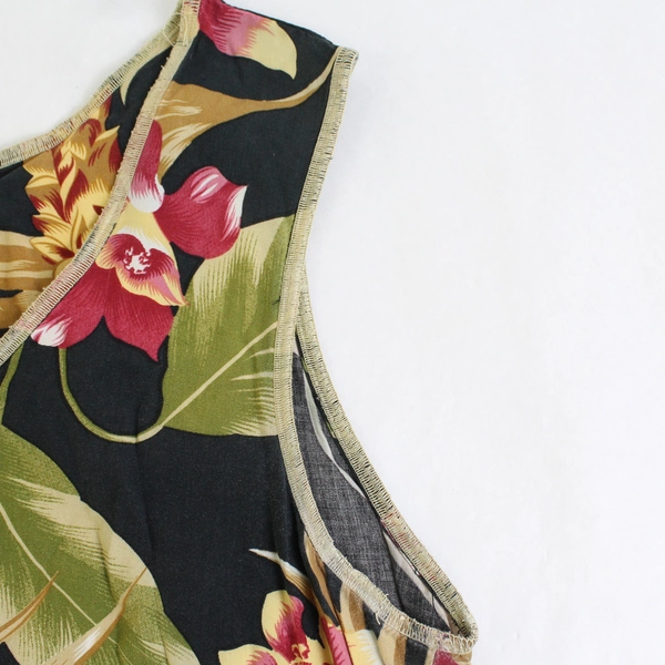 Paradiso Women's Medium Mid Length Sleeveless Summer Floral Design Dress