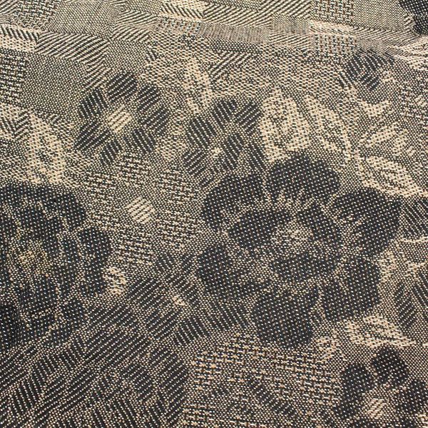 Gold and Black Fringed Woven Shawl Wrap (46" x 46")