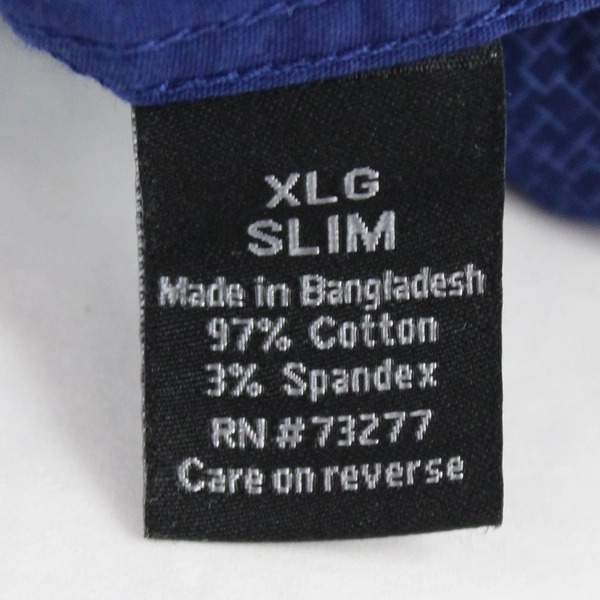  Apt 9 Slim Fit Button Up Shirt Men's XLG Long Sleeve Blue Cotton Blend