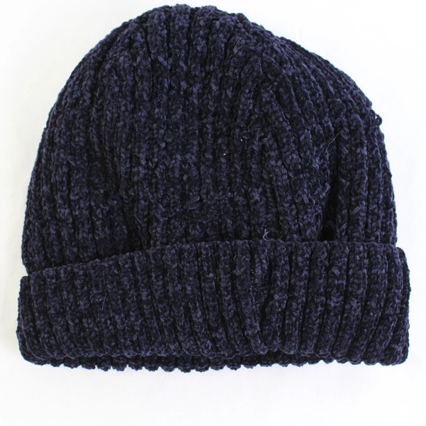 The Winter Brand Women's Chenille Beanie Stocking Cap Navy Blue