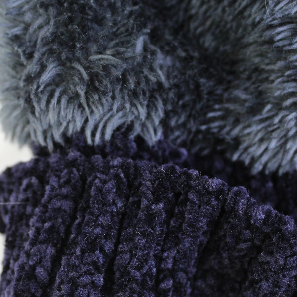 The Winter Brand Women's Chenille Beanie Stocking Cap Navy Blue