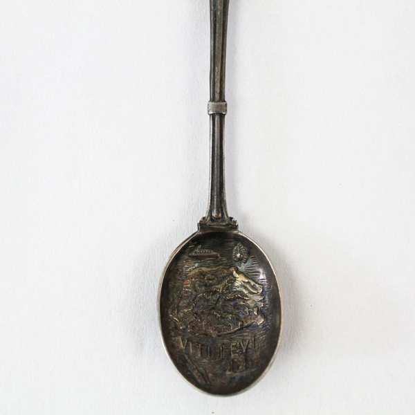 Antique E.P.N.S. Fiji Islands Silver Plated Souvenir Spoon 5" Viti Levi