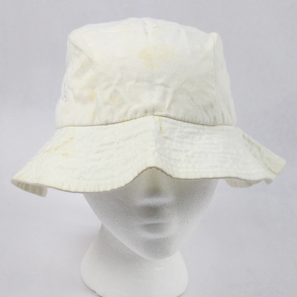Betmar New York White Cotton Hat Arc Eyelet Pattern, Back Bow 