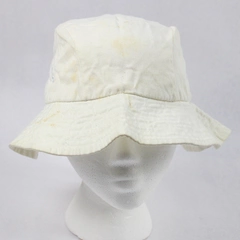 Betmar New York White Cotton Hat Arc Eyelet Pattern, Back Bow 