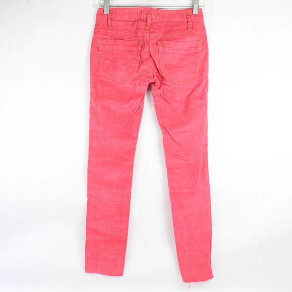 Free People Hot Pink Corduroy Skinny Pants Girl's Size 24 Raw Hems