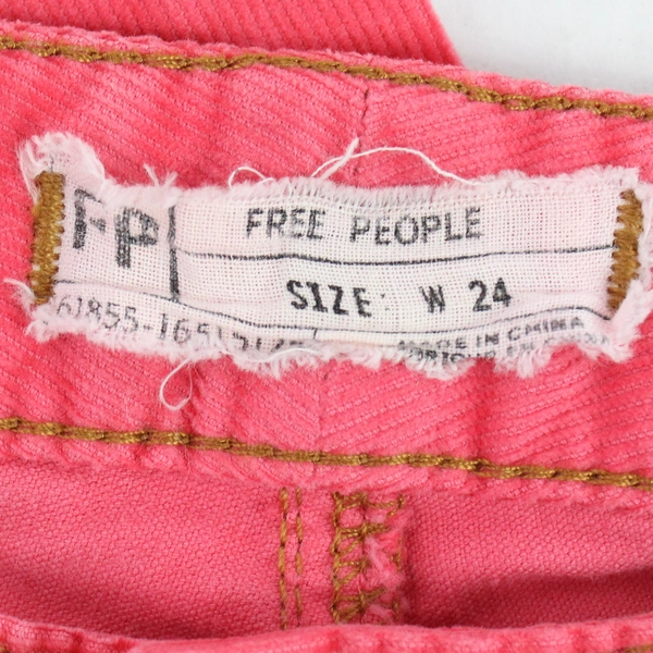 Free People Hot Pink Corduroy Skinny Pants Girl's Size 24 Raw Hems