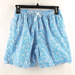 Hometex Blue Striped Anchor Pattern Drawstring Shorts Men's Size Medium