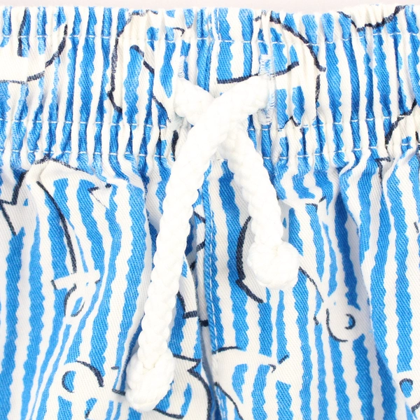 Hometex Blue Striped Anchor Pattern Drawstring Shorts Men's Size Medium