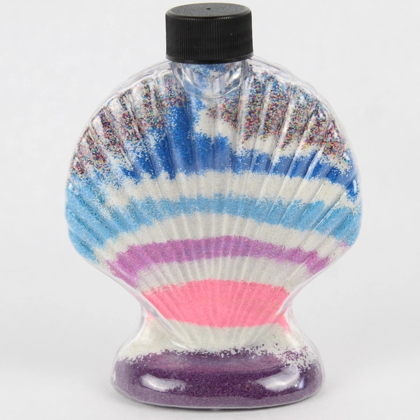 Sand Art In A Sea Shell Shaped Bottle 