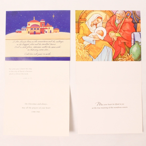 Lot of 17 Laurel Religious Christmas Cards With Envelopes