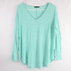 Staccato Light Blue Striped Long-Sleeve Shirt Women's Size Medium