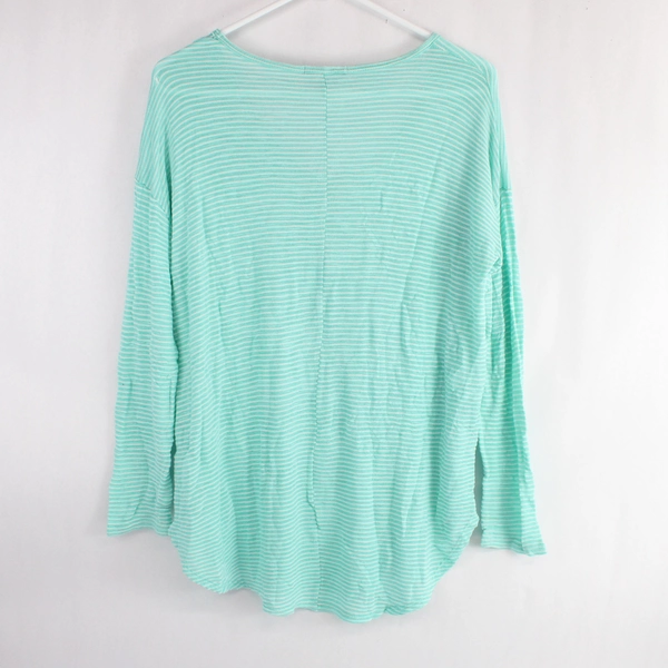 Staccato Light Blue Striped Long-Sleeve Shirt Women's Size Medium