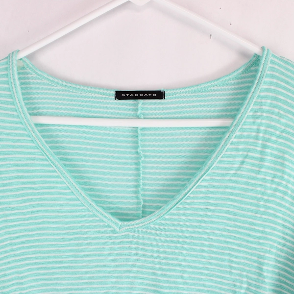 Staccato Light Blue Striped Long-Sleeve Shirt Women's Size Medium