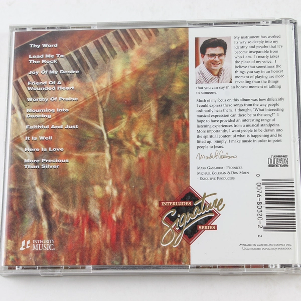 Mourning into Dancing CD by Mark Gasbarro 1994 Integrity Music Piano