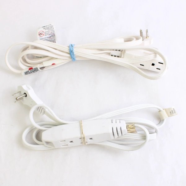 Lot of 2 Three Peg Extension Chords 9 Feet and 6 Feet