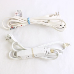 Lot of 2 Three Peg Extension Chords 9 Feet and 6 Feet