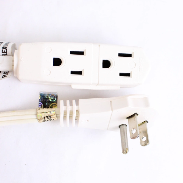 Lot of 2 Three Peg Extension Chords 9 Feet and 6 Feet