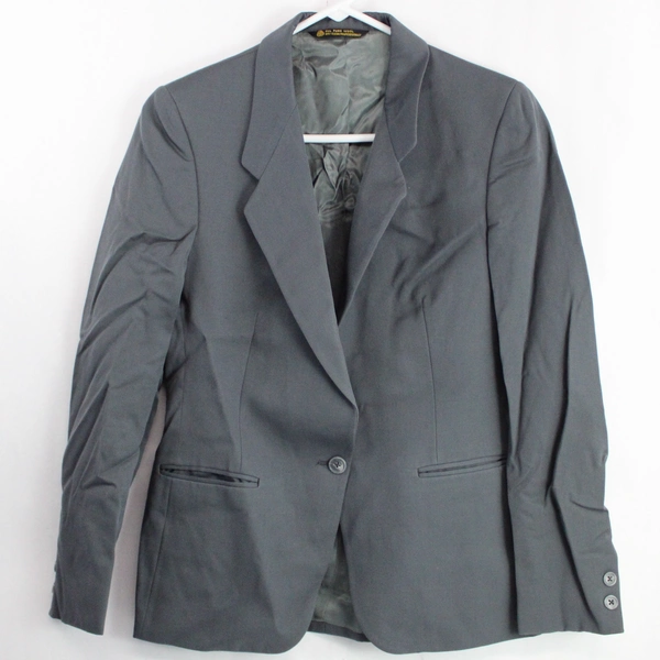 Vintage 2 PC Union Made Gray Pure Wool Skirt Suit Women's Size 8 Flawed