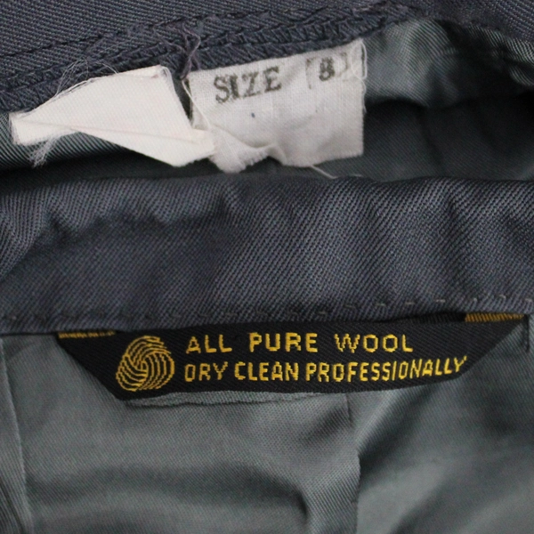 Vintage 2 PC Union Made Gray Pure Wool Skirt Suit Women's Size 8 Flawed