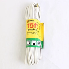 Vintage Woods 15ft White Polarized Household Extension Cord USA