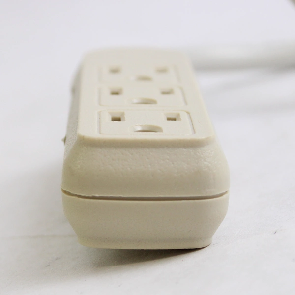 3 Outlet Wall Tap Power Strip Adapter 3.5 ft White 300V