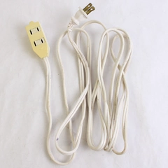 15 Ft 2-Prong Extension Cord Power Cable Outlet Saver White