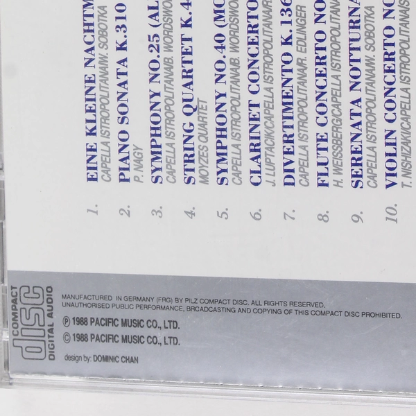 The Best of Mozart Various Artists CD 1988 Pacific Music Good Condition