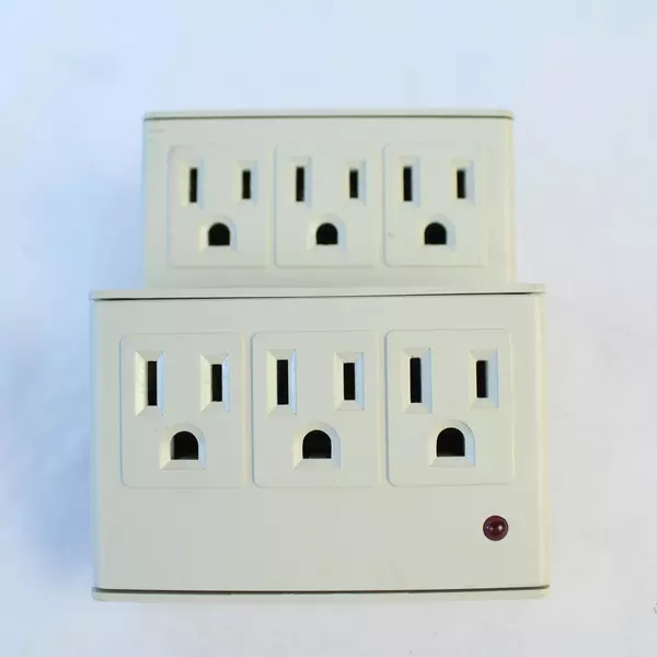 Lot of 2, Three Outlet Wall Tap Indoor Grounded AC Power Extender Adapter Plug