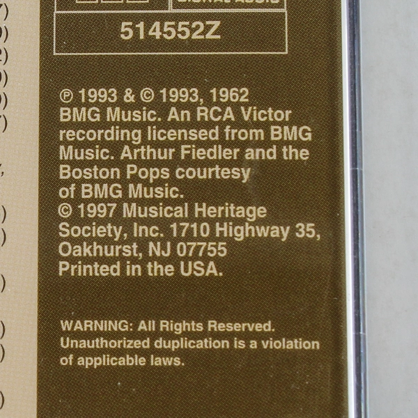 Pops Roundup CD by Arthur Fiedler & Boston Pops Orchestra 1997 - Good Condition