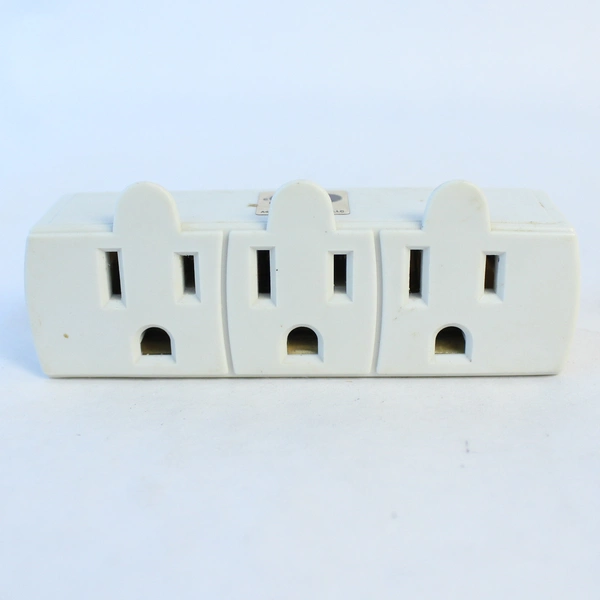 Three Outlet Grounded Wall Tap AC Power Extender Adapter Plug