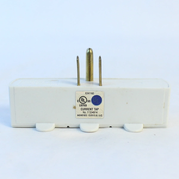 Three Outlet Grounded Wall Tap AC Power Extender Adapter Plug