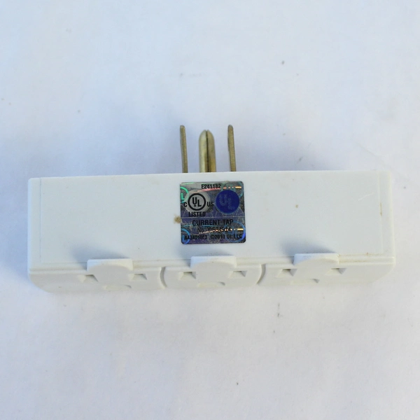 Three Outlet Grounded Wall Tap AC Power Extender Adapter Plug