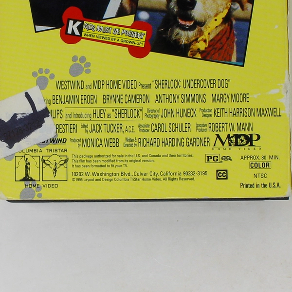 Sherlock Undercover Dog 1994 VHS Tape Columbia Tristar