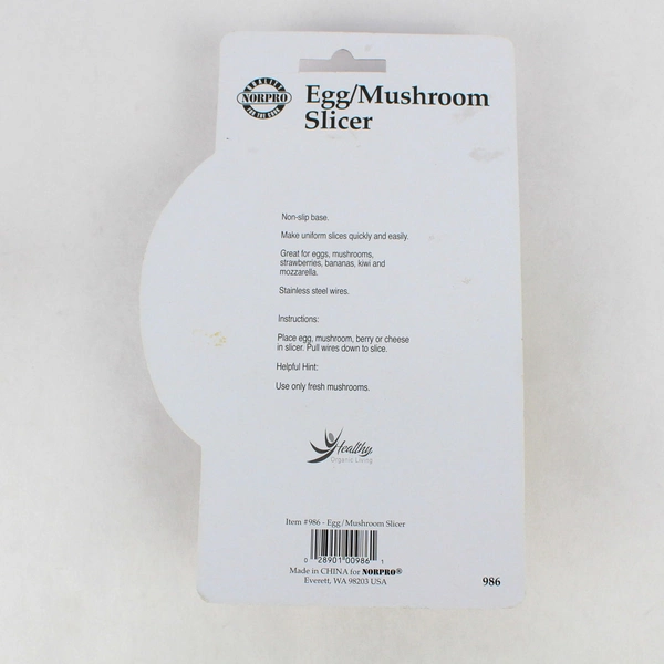 Norpro White Plastic Egg & Mushroom Slicer with Wires Model 986 NIP