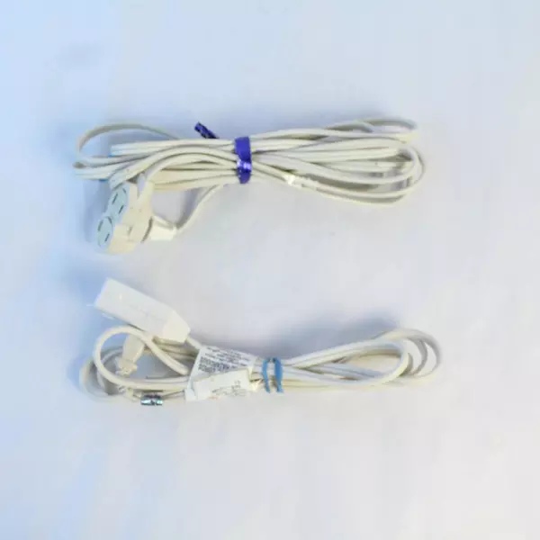 Lot of 2, Two Prong Extension Cords 12ft & 6ft Power Cables