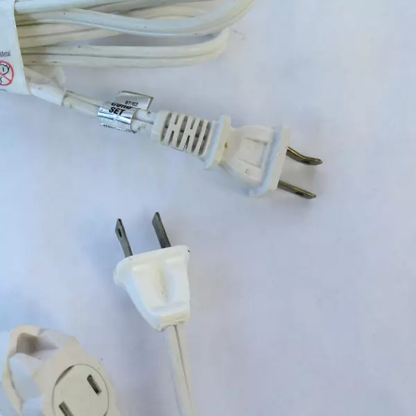 Lot of 2, Two Prong Extension Cords 12ft & 6ft Power Cables