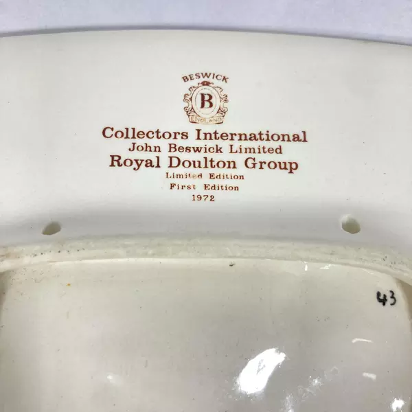 Vintage 1972 First Edition Beswick Royal Doulton Christmas Plate 8"