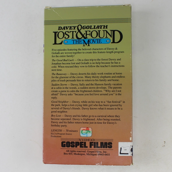 Davy & Goliath Lost and Found the Movie VHS Gospel Films