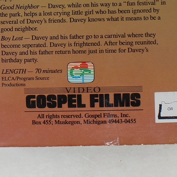 Davy & Goliath Lost and Found the Movie VHS Gospel Films