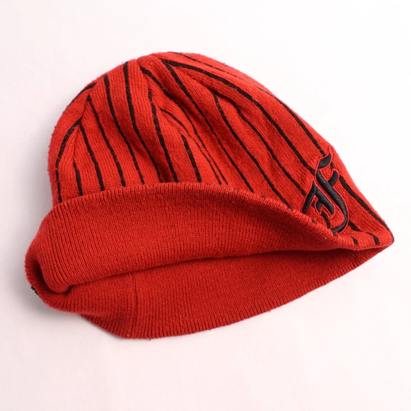 C&H West Merchandising Fearless Red W/ Stripes Black Yankee Beanie Embroidered