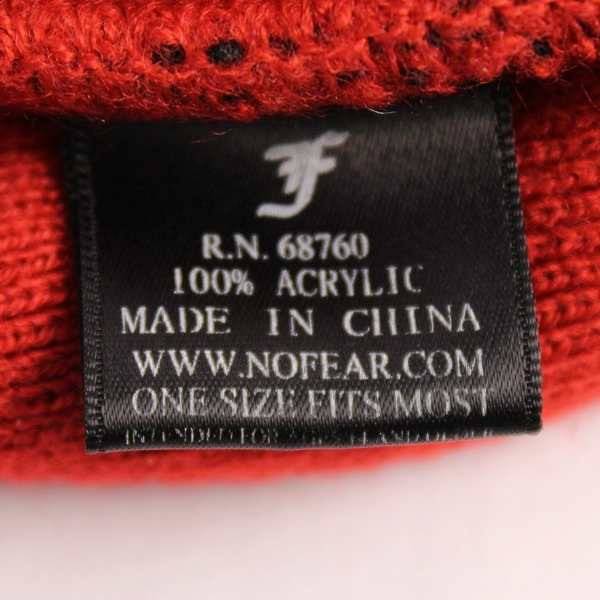 C&H West Merchandising Fearless Red W/ Stripes Black Yankee Beanie Embroidered